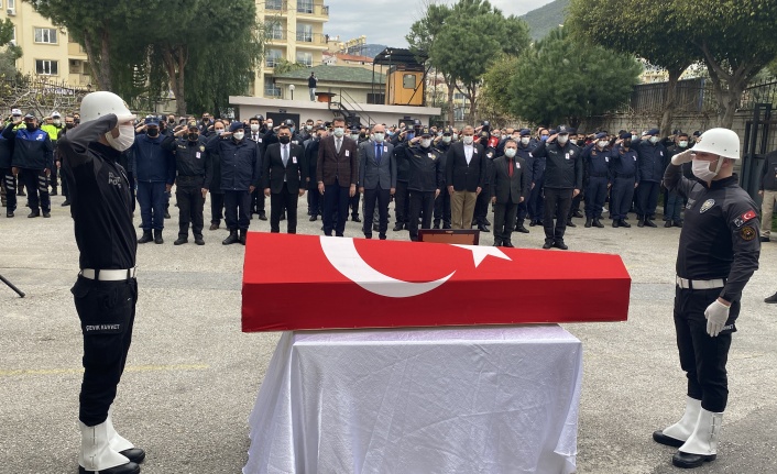 Alanya’da hayatını kaybeden komiser için tören düzenlendi
