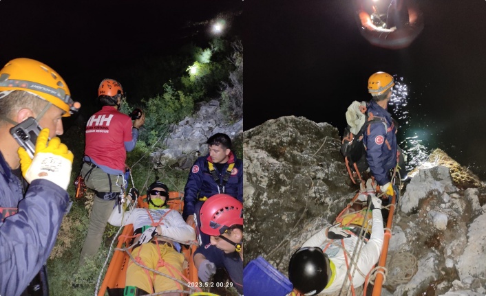 Alanya’da yamaç paraşütü yaparken düşen kişi 9 saatlik operasyonla kurtarıldı