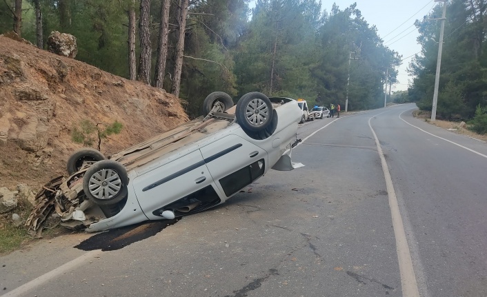 Alanya’da otomobil takla attı: 2 yaralı