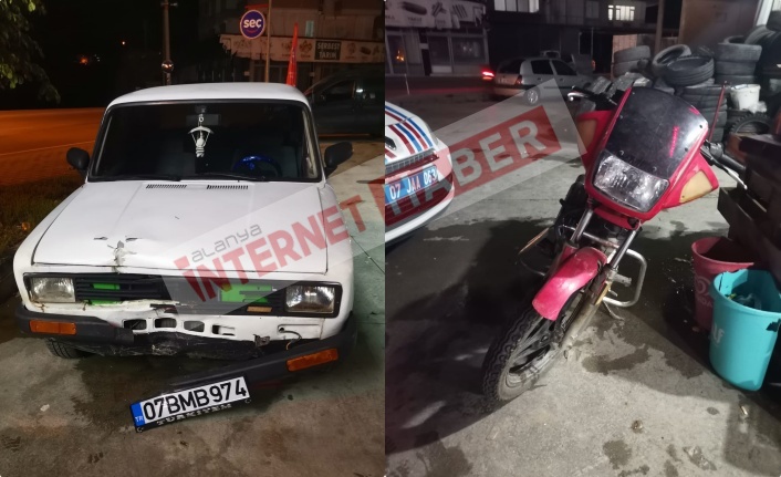 Alanya’da otomobil ile motosiklet çarpıştı: 1 yaralı