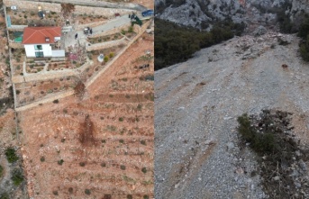 Alanya’da kaya düşen iki evde maddi hasar oluştu