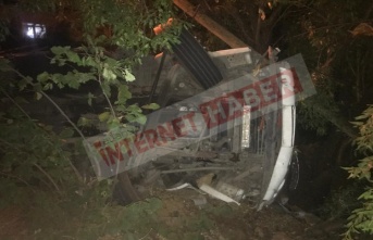 Alanya'da şarampole devrilen kamyonda 1 kişi yaralandı