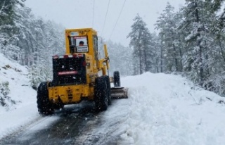 Alanya’da yollar karla kaplandı