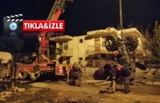 Alanya'da traktör 12 metre derinliğinde kuyuya...