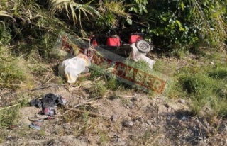 Alanya’da dere yatağına devrilen motosikletin...